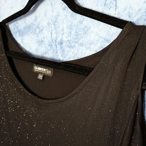 NWT Glamour Black Sparkle Tank Top Mini Dress 22w